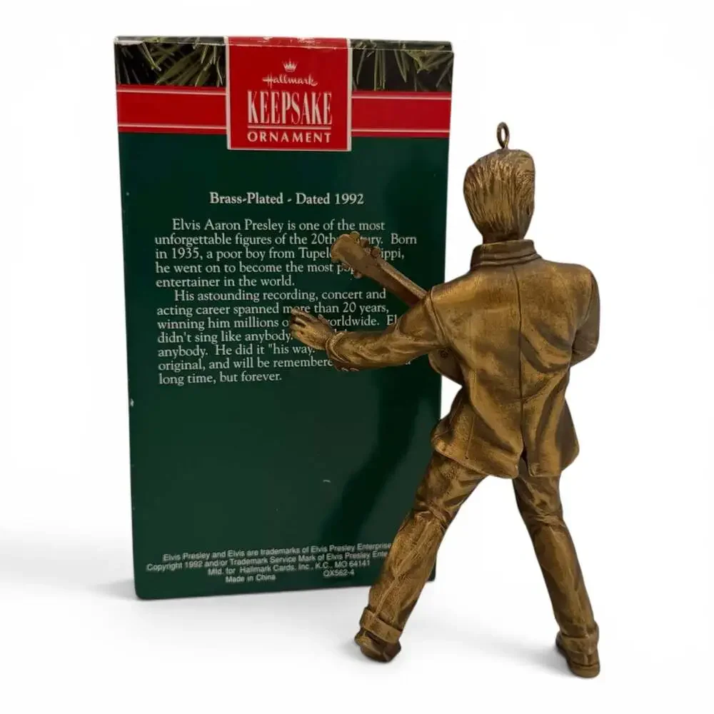 Hallmark Elvis Brass Plated Christmas Ornament 1992